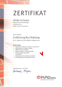 Zertifikat Ulrike Schulze