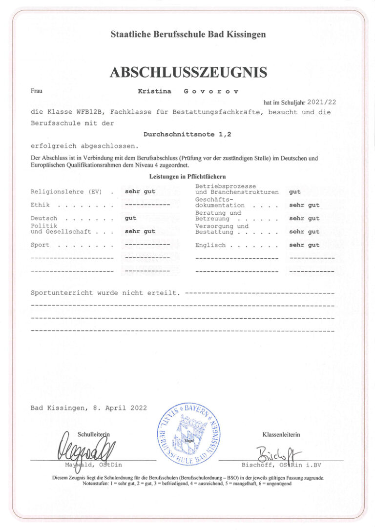 Königsklasse - Abschlusszeugnisse Mit 1,0 Und 1,2 Notendurchschnitt ...