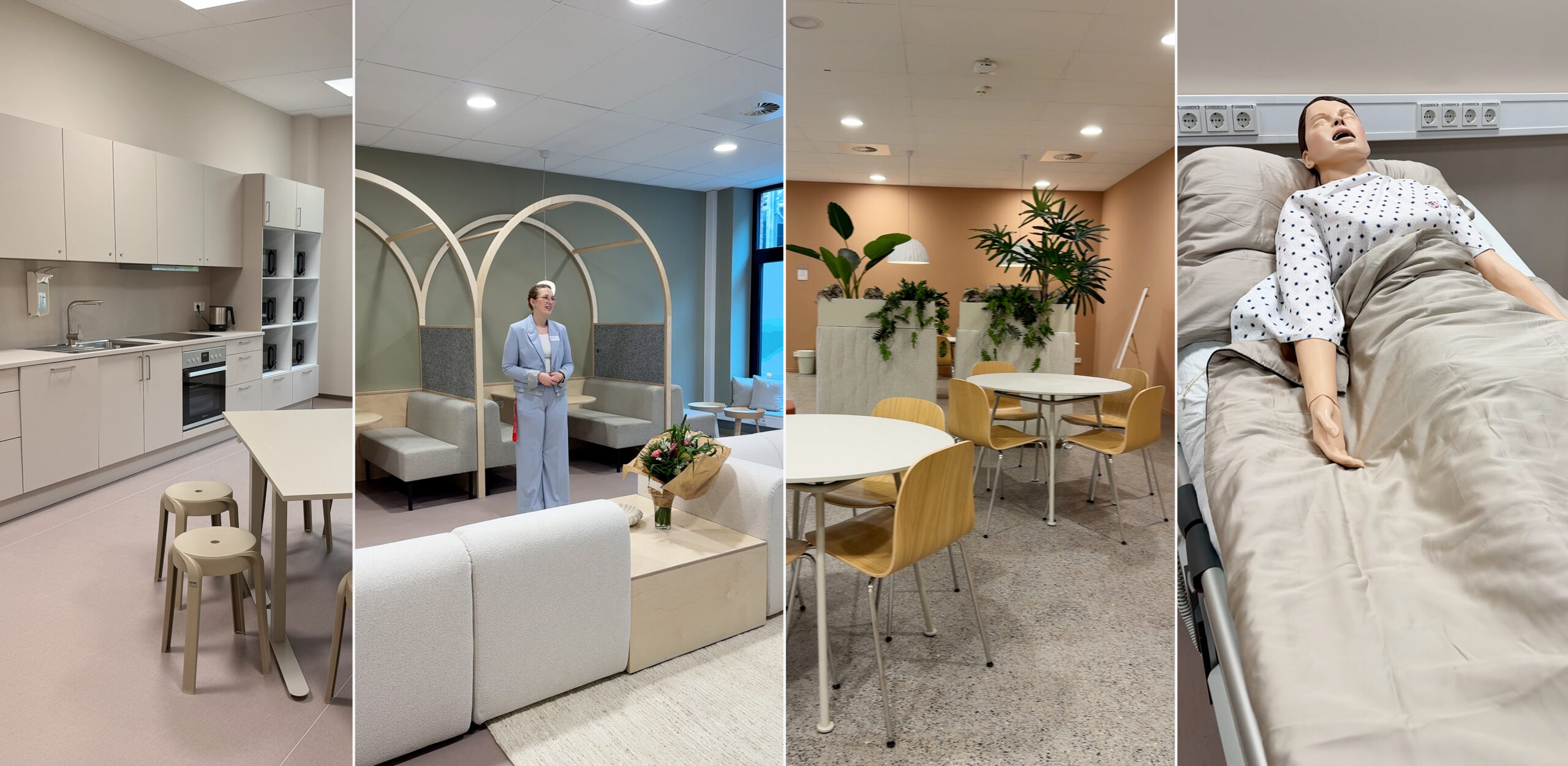 Während der Führung durch das neue Gebäude der Pflegefachschule Hannover wurden sämtliche Räumlichkeiten vorgestellt. Darunter auch das so genannte Skills Lab.